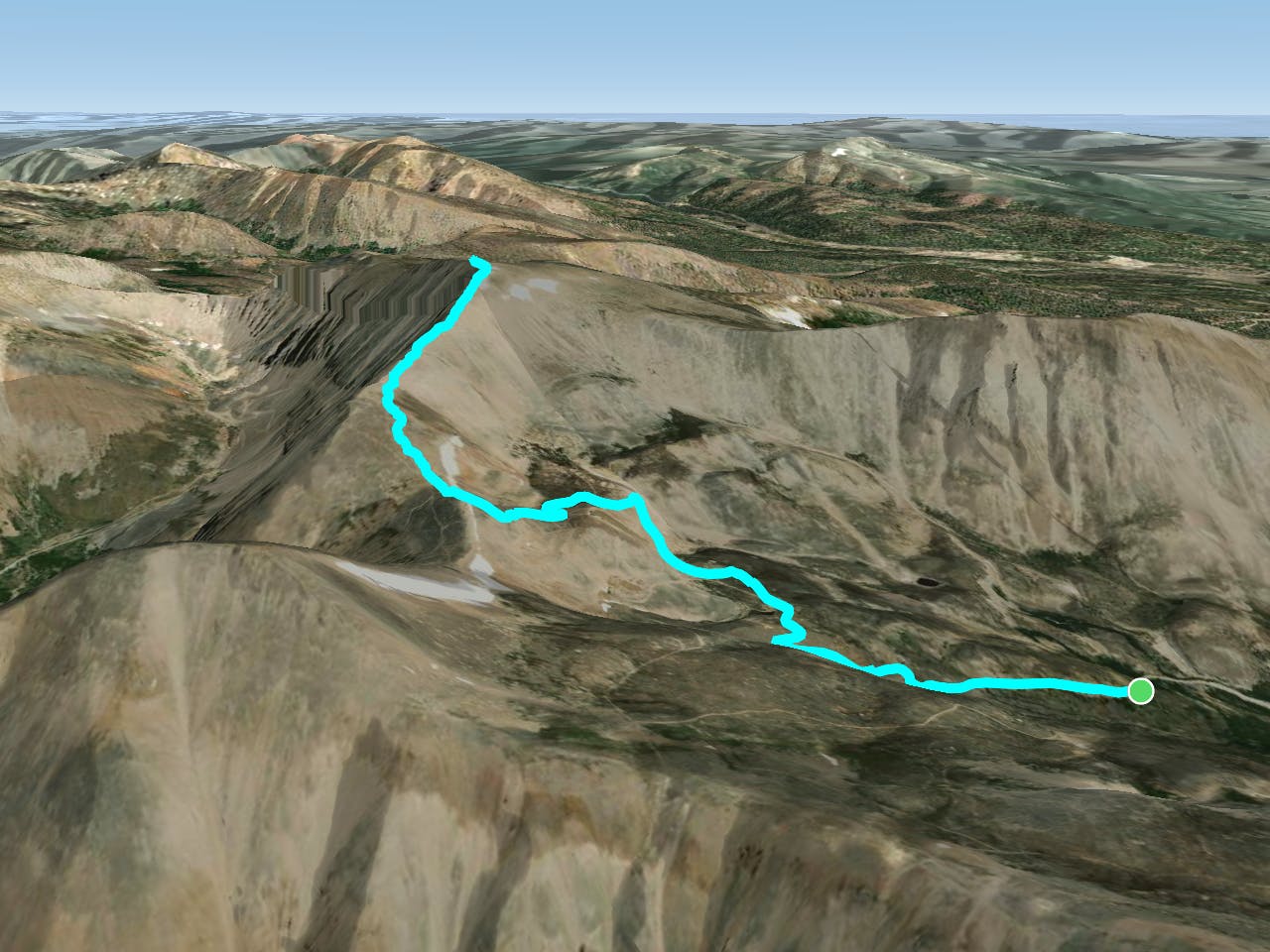 Mount Sherman: Southwest Ridge from Fourmile Creek Map