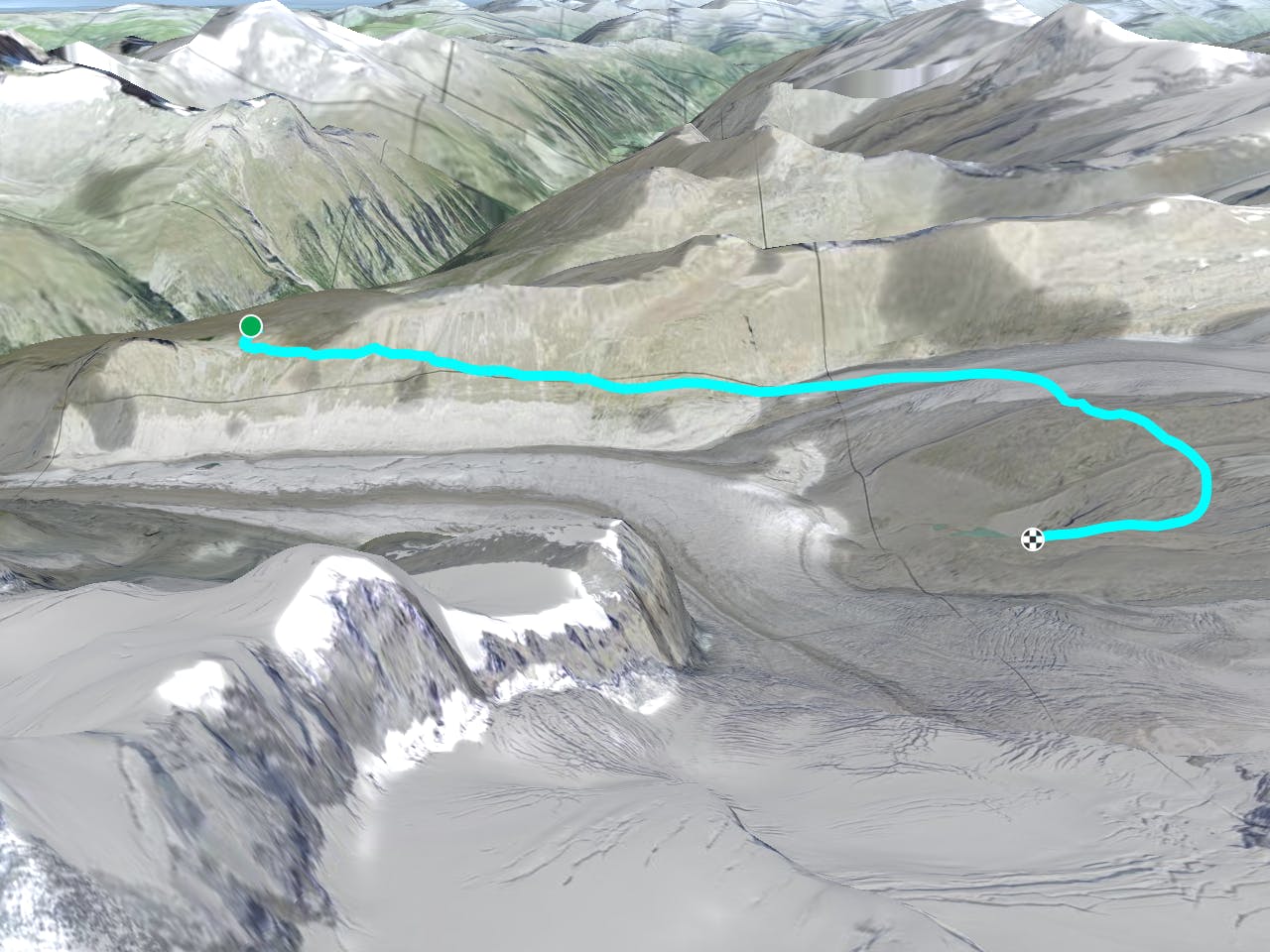 Approach to the Monte Rosa Hut, 2883m Map
