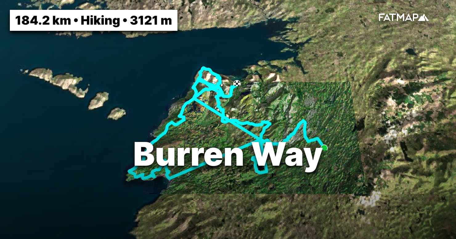 The Burren Ireland Map Burren Way Outdoor Map And Guide | Fatmap